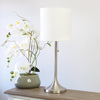 Simple Designs Brushed Nickel Tapered Table Lamp with White Fabric Drum Shade LT1076-BNW
